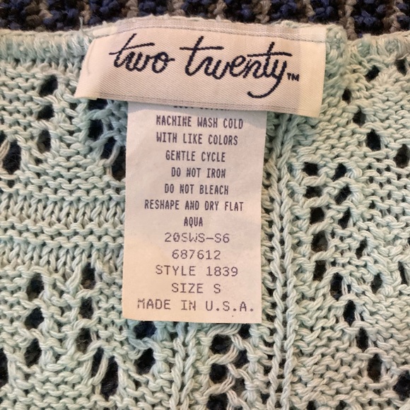 NWT Two Twenty Small Women’s Knit Pattern Small Long Sweater Granny Core Grandma - Picture 2 of 5